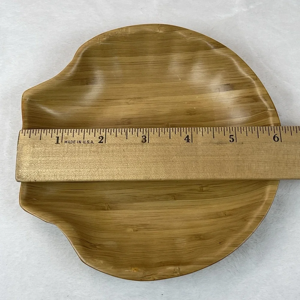 Painted Wood Trinket Bowl & Bamboo Shell Tray Set – Small Decorative Dishes
